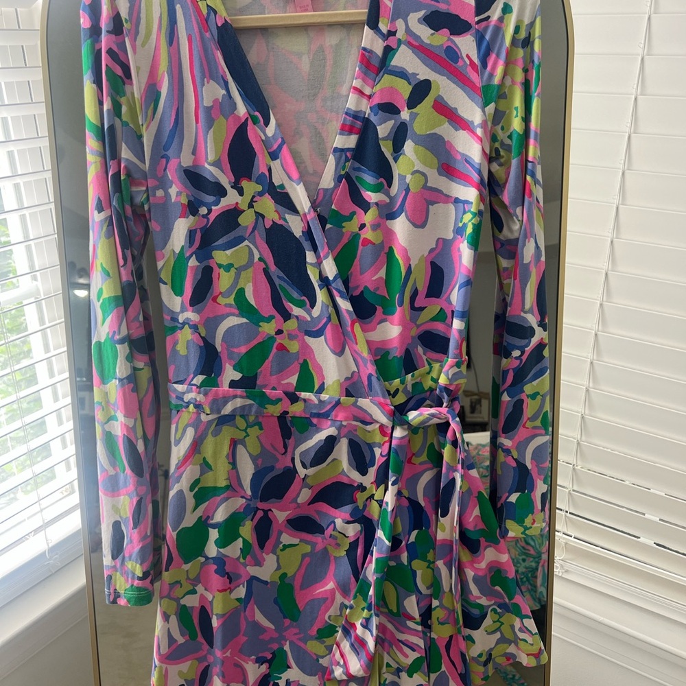 Lilly Pulitzer Pink and Blue wrap romper
